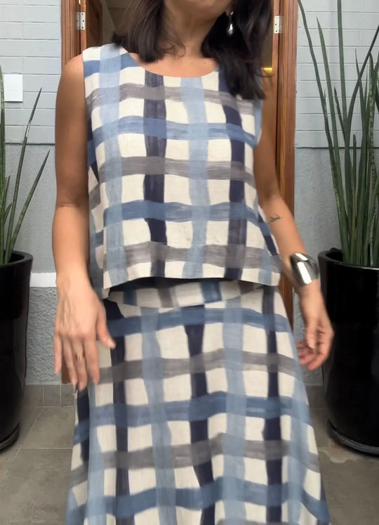 Conjunto de Saia Madras EZILDINHA (PRÉ VENDA)