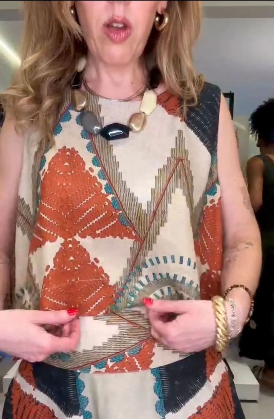 Conjunto de Saia Viscose com Seda EZILDINHA (PRÉ-VENDA)