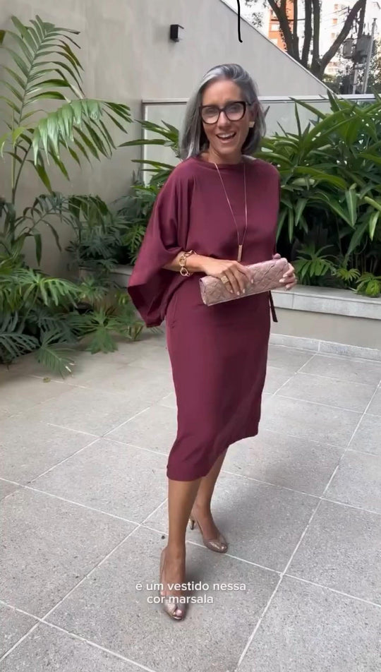 Vestido Seda Midi EZILDINHA de