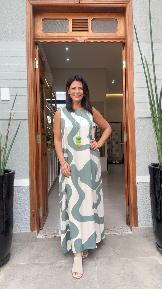 Vestido Waves Green Ezildinha