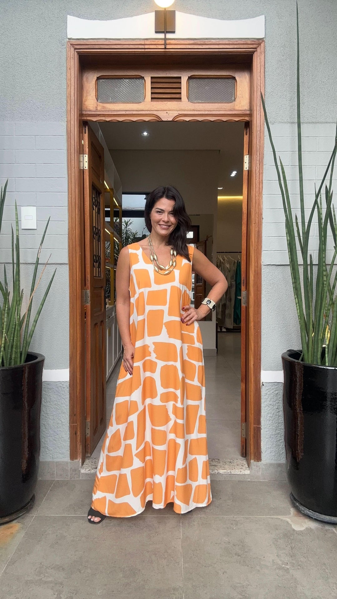 Vestido Stones Laranja Ezildinha