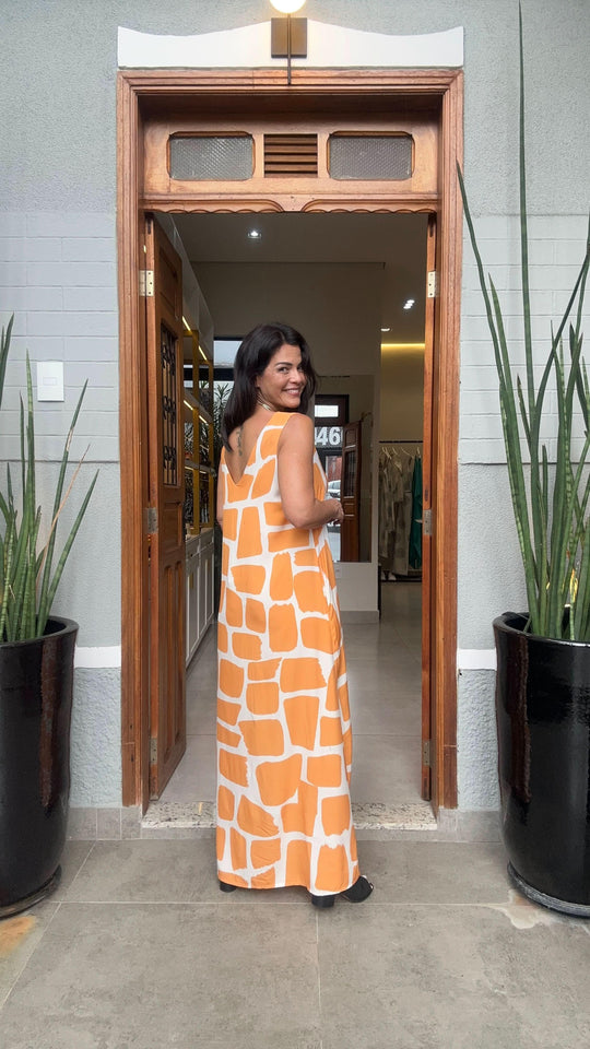 Vestido Stones Laranja Ezildinha