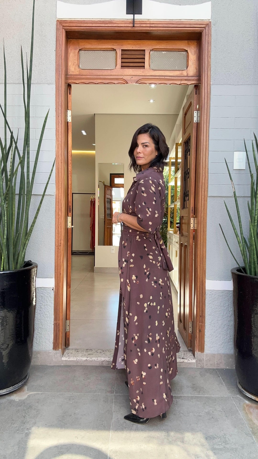 Vestido Chemisier Seda Pura Uva EZILDINHA