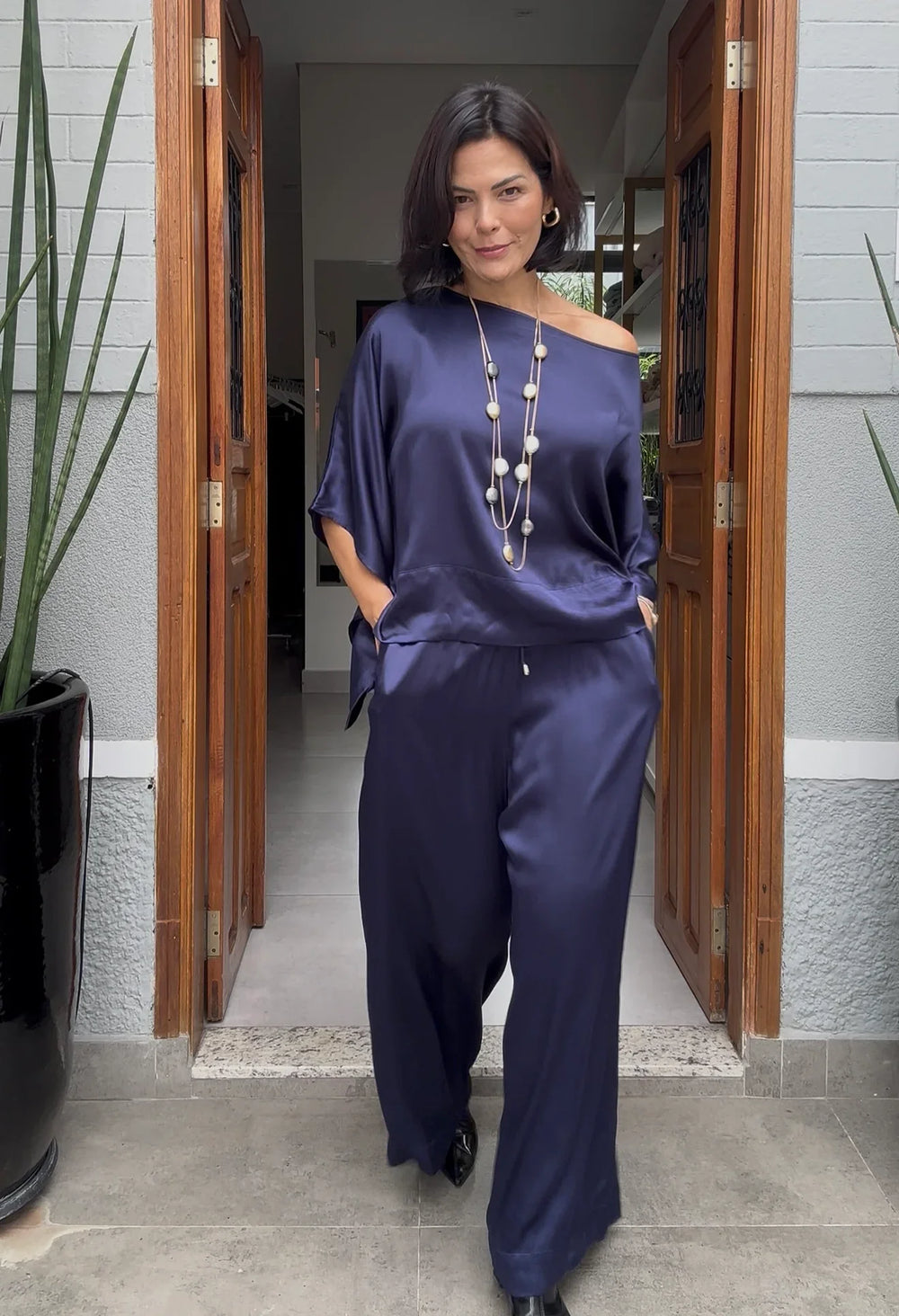 Conjunto Kimono Viscose Acetinado EZILDINHA