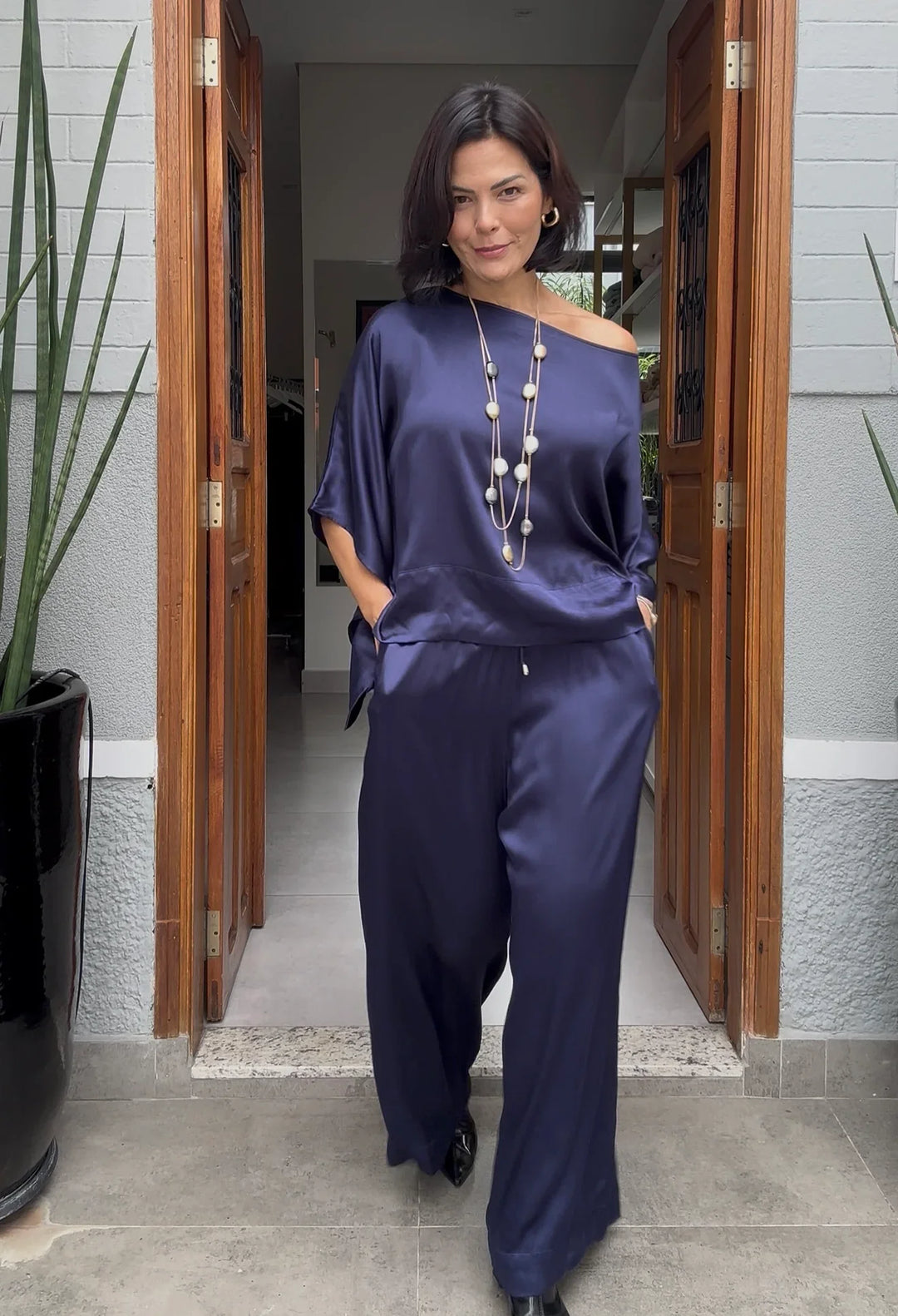 Conjunto Kimono Viscose Acetinado EZILDINHA
