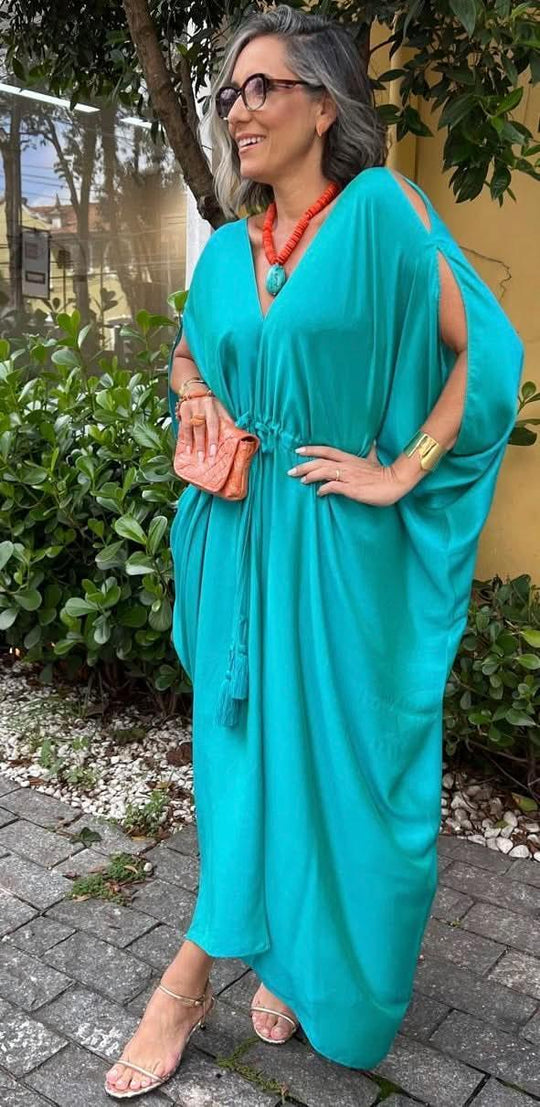 Kaftan Sardenha Seda Pura Ezildinha