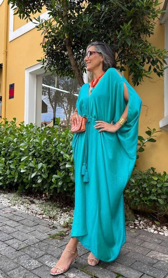 Kaftan Sardenha Seda Pura Ezildinha
