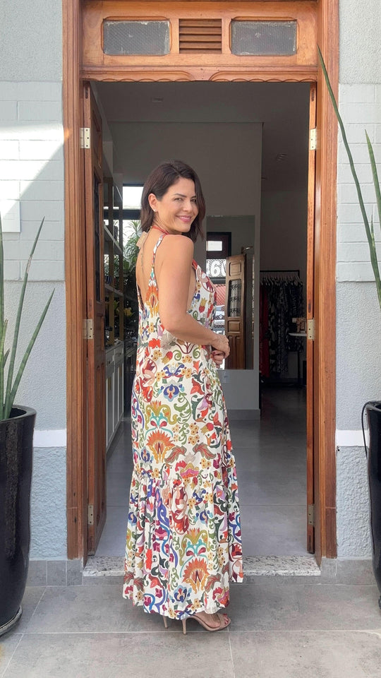 Vestido Alça Tapeçaria EZILDINHA