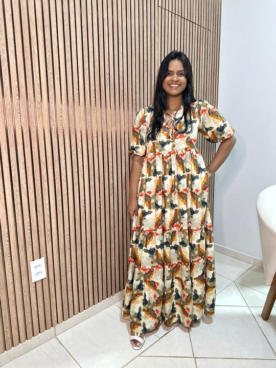 Vestido Camila Estampa Carmel EZILDINHA