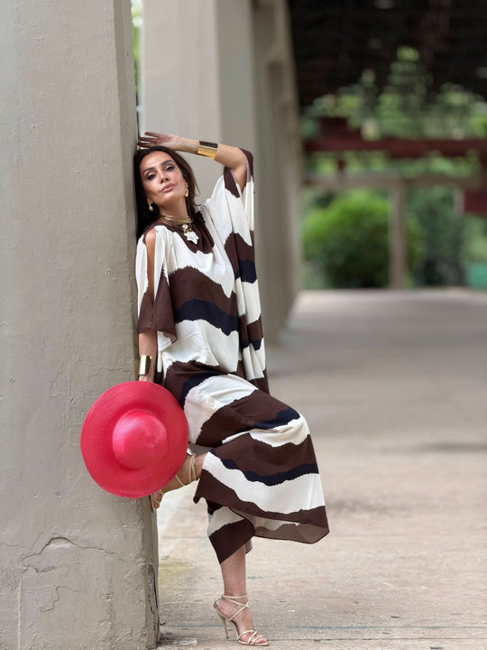 Vestido Kaftan Santorini Brown EZILDINHA