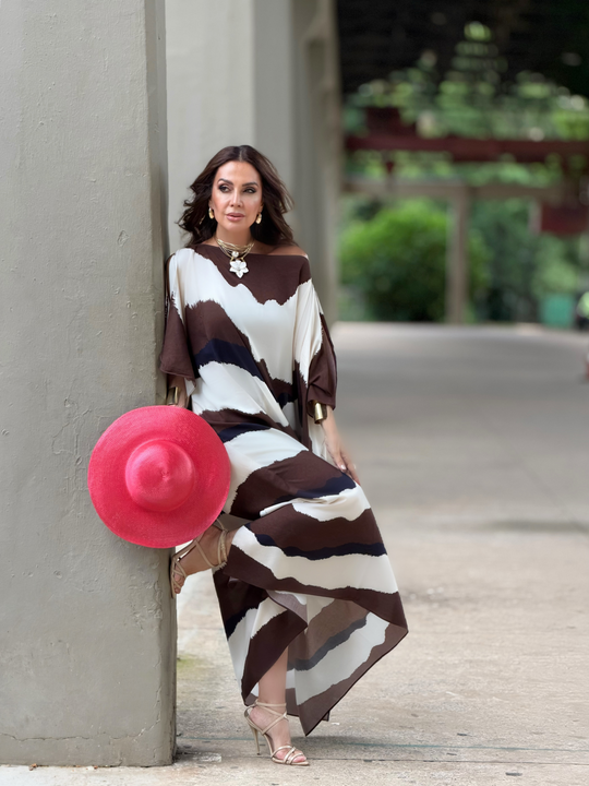 Vestido Kaftan Santorini Brown EZILDINHA