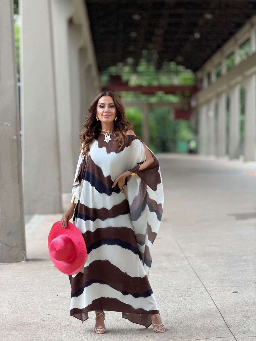 Vestido Kaftan Santorini Brown EZILDINHA