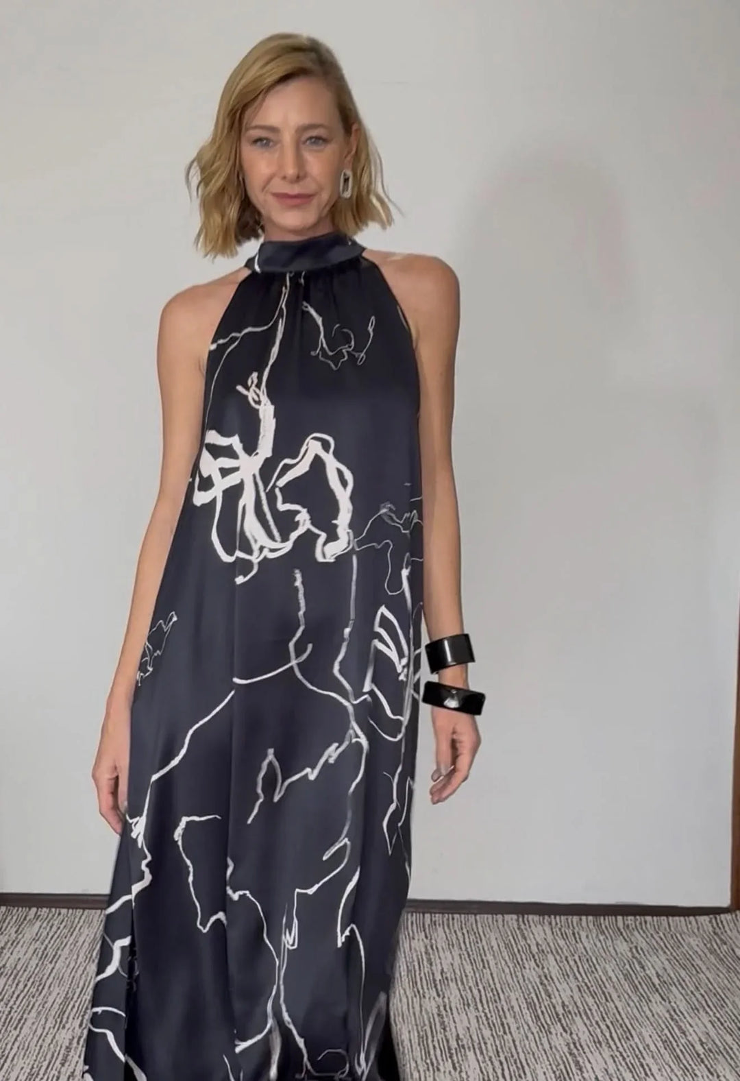 Vestido Laço Seda Pura Estampa Sakura EZILDINHA