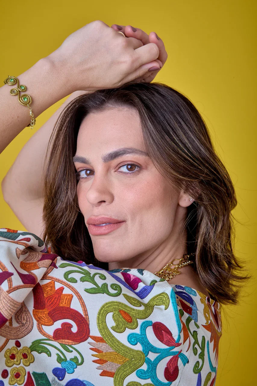 (PRÉ-VENDA) Vestido Tapeçaria em Viscose com Seda EZILDINHA