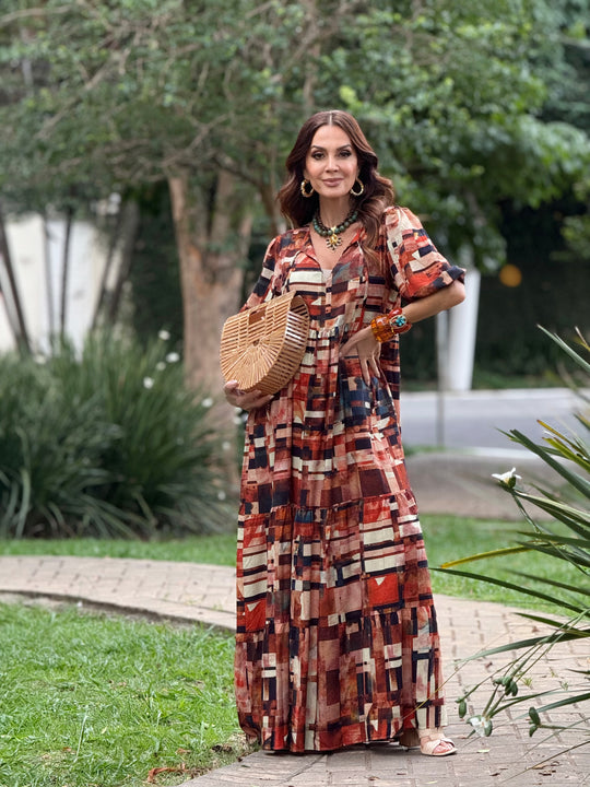 Vestido Camila Estampa Detroit EZILDINHA