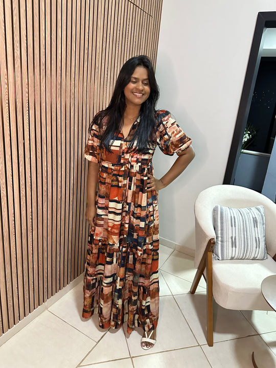 Vestido Camila Estampa Detroit EZILDINHA