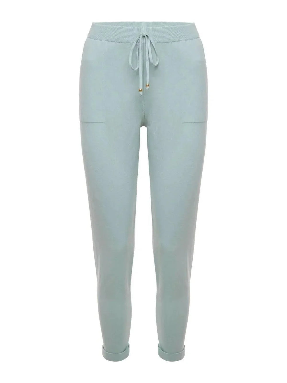 Calça em Tricô com Barra Italiana Verde ÁguaAmbicione by ALSELMIThe Boutique