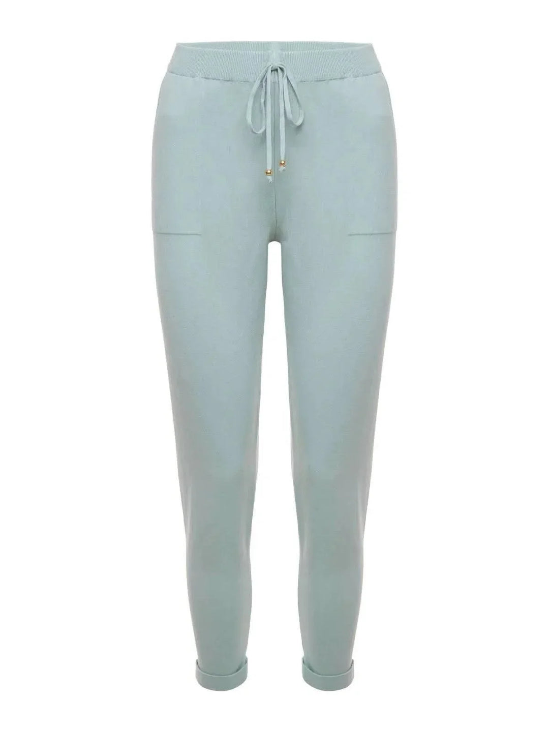 Calça em Tricô com Barra Italiana Verde ÁguaAmbicione by ALSELMIThe Boutique