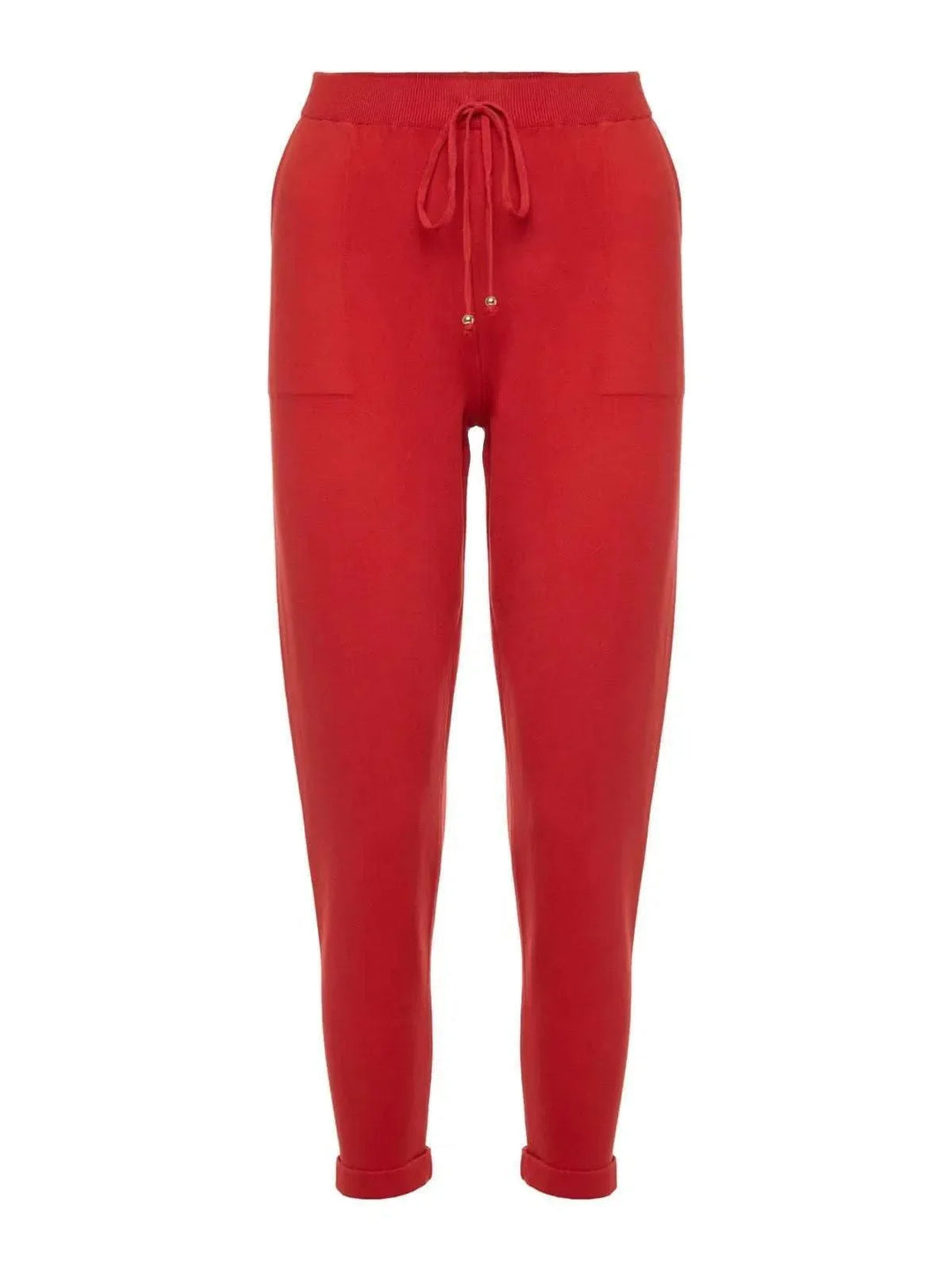 Calça em Tricô com Barra Italiana VermelhoAmbicione by ALSELMIThe Boutique