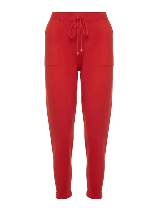 Calça em Tricô com Barra Italiana VermelhoAmbicione by ALSELMIThe Boutique
