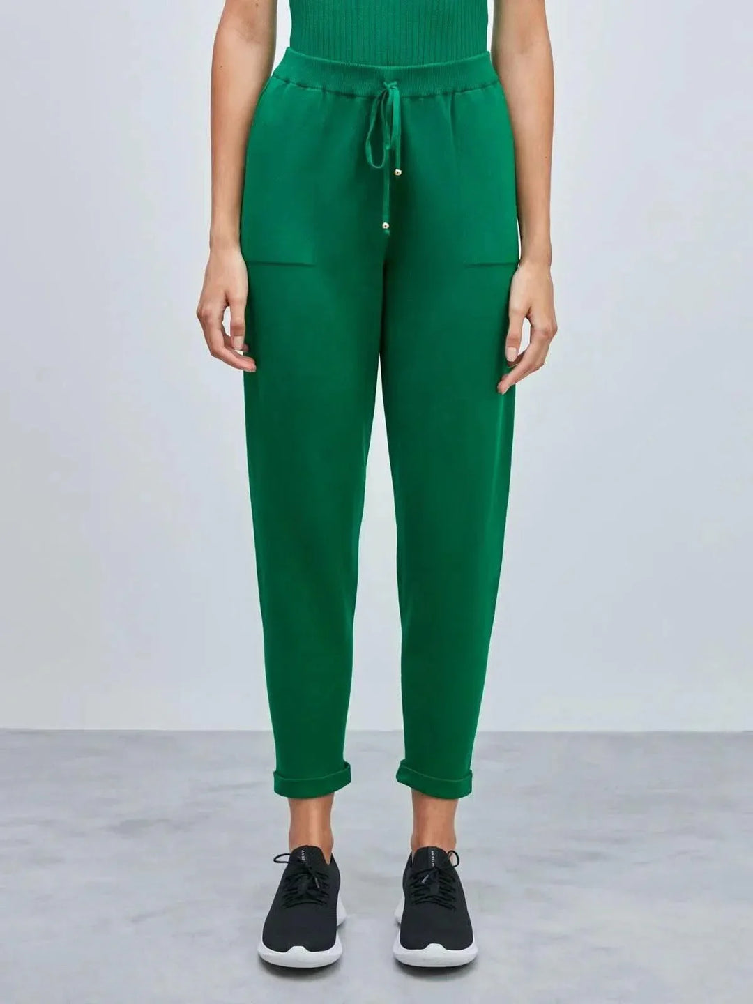 Calça Tricô com Barra Italiana Verde PinheiroAmbicione by ALSELMIThe Boutique