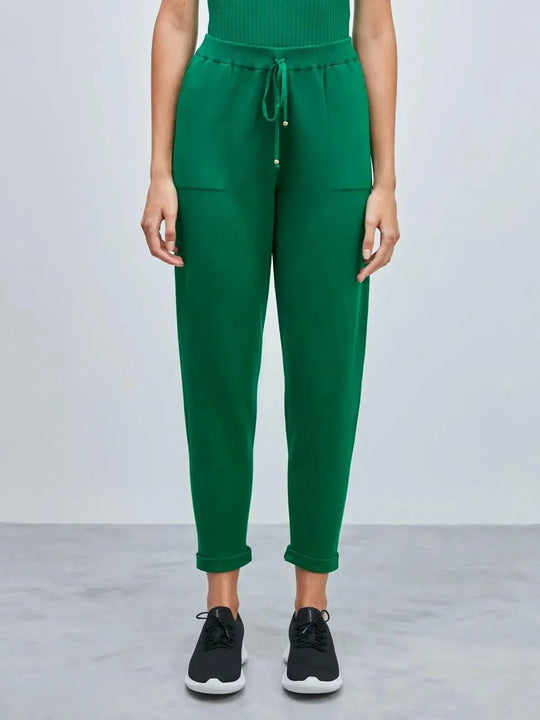 Calça Tricô com Barra Italiana Verde PinheiroAmbicione by ALSELMIThe Boutique