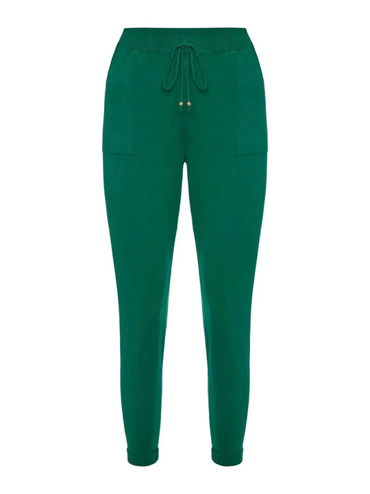 Calça Tricô com Barra Italiana Verde PinheiroAmbicione by ALSELMIThe Boutique