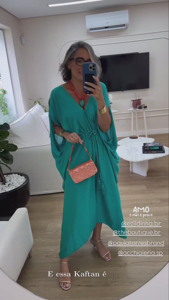 Kaftan Sardenha Seda Pura Ezildinha