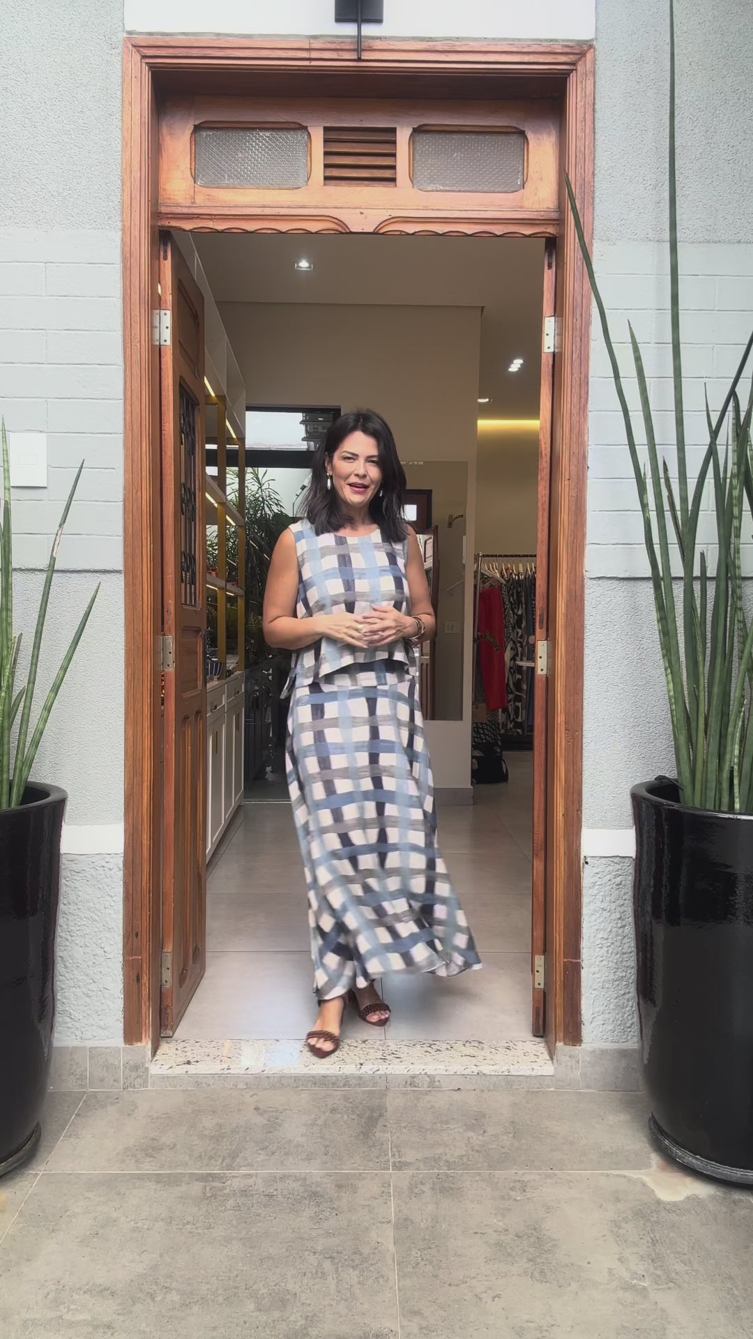 Conjunto de Saia Madras EZILDINHA (PRÉ VENDA)