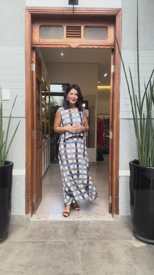 Conjunto de Saia Madras EZILDINHA (PRÉ VENDA)