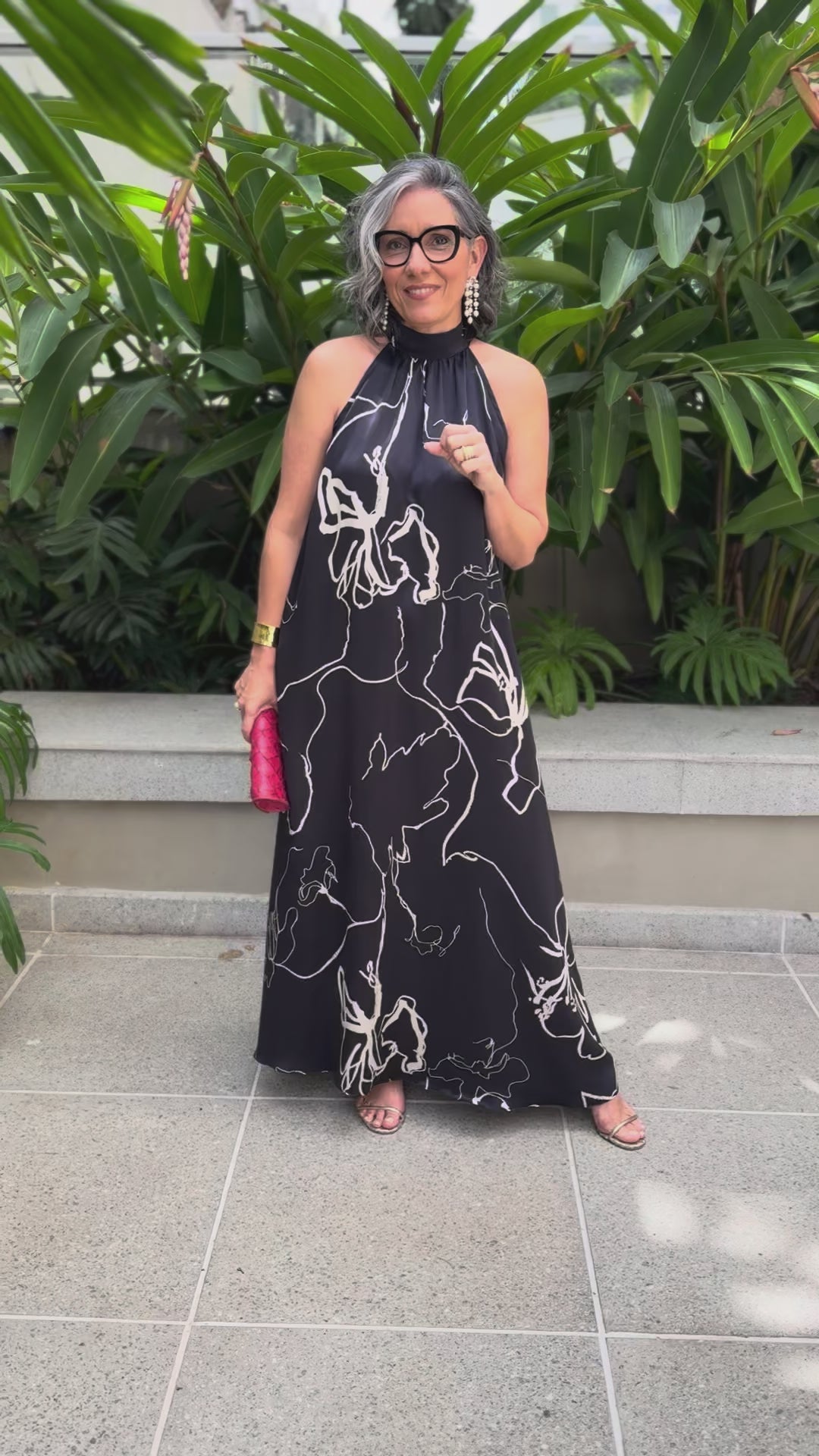 Vestido Laço Seda Pura Estampa Sakura EZILDINHA