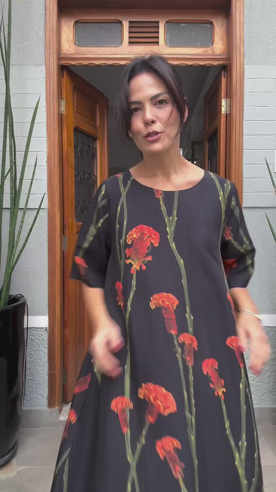 Vestido T-Shirt Maxi Flor EZILDINHA