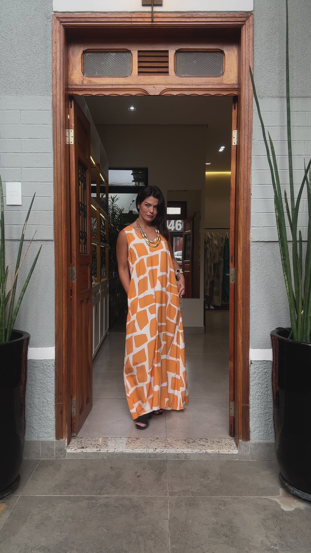 Vestido Stones Laranja Ezildinha