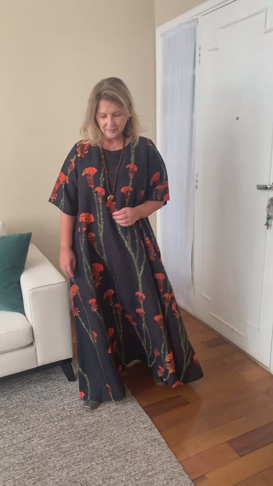 Vestido T-Shirt Maxi Flor EZILDINHA