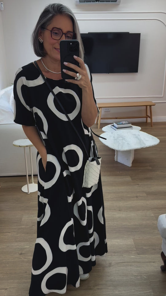 Vestido Maxi Poa Ezildinha (PRÉ-VENDA)