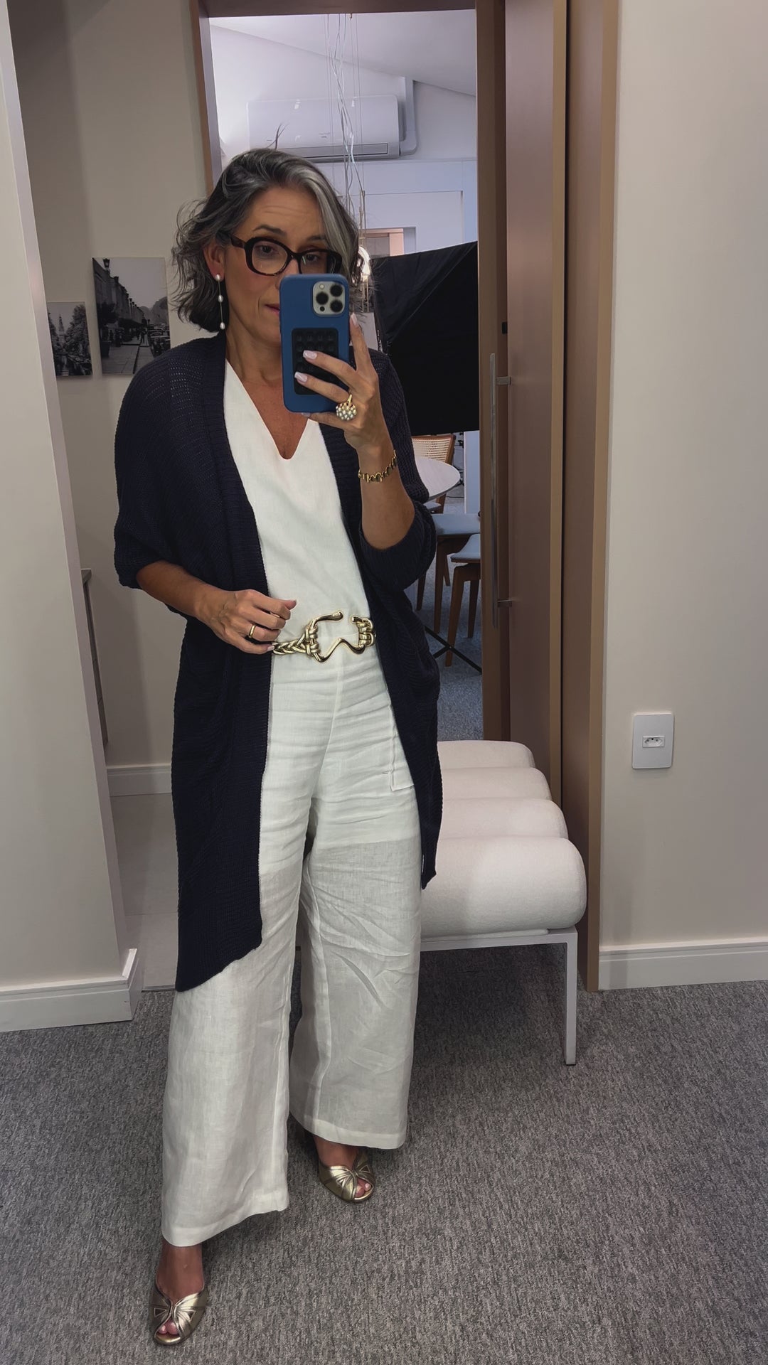 Macacão Worker Linho Off White Ezildinha