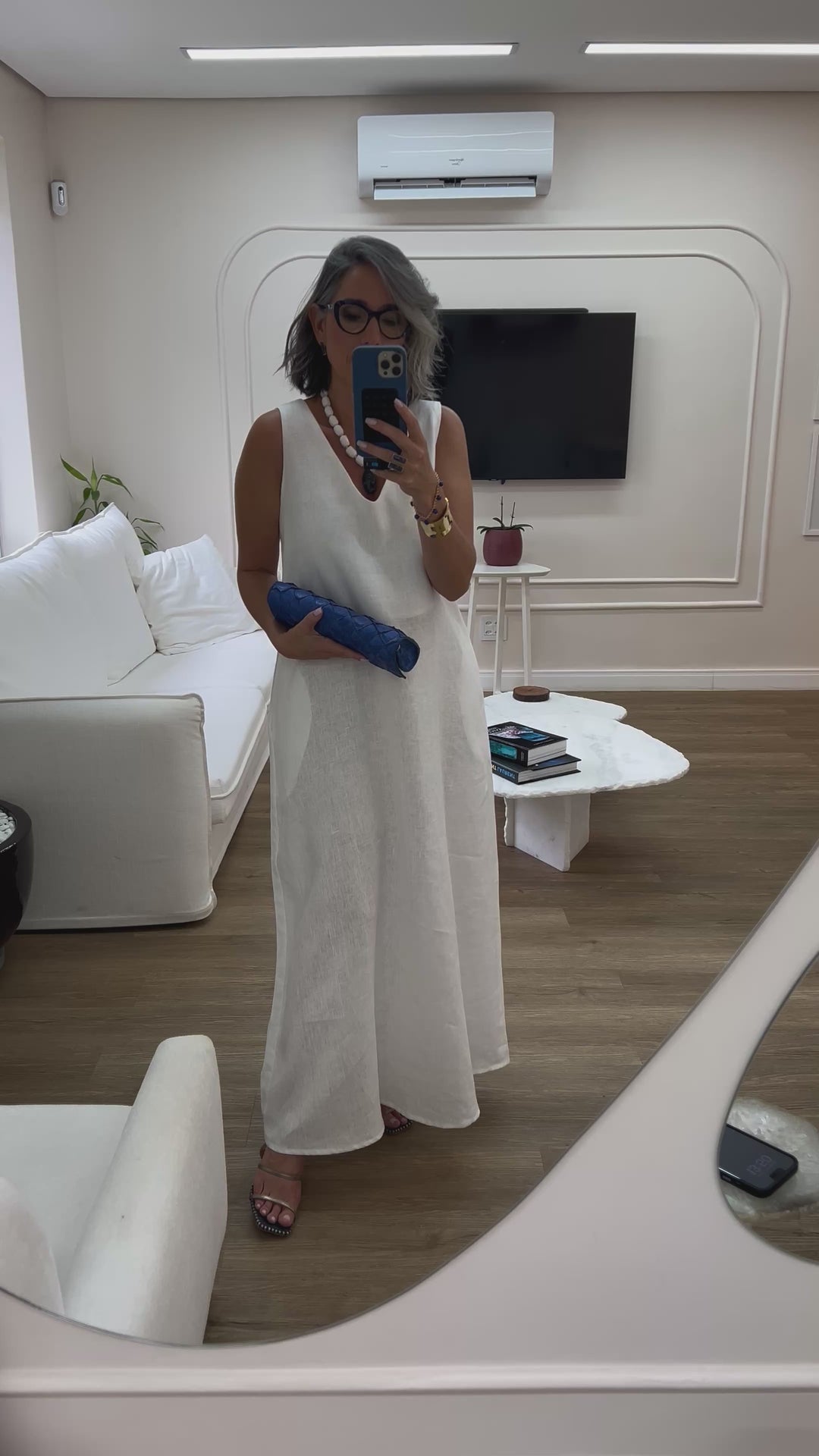 Vestido Paula Linho Off White EZILDINHA