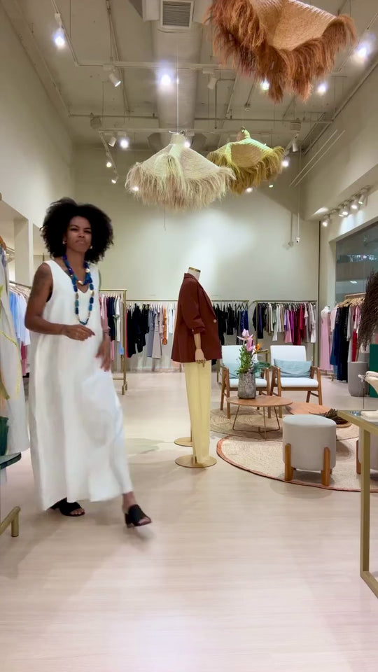 Vestido Paula Linho Off White EZILDINHA