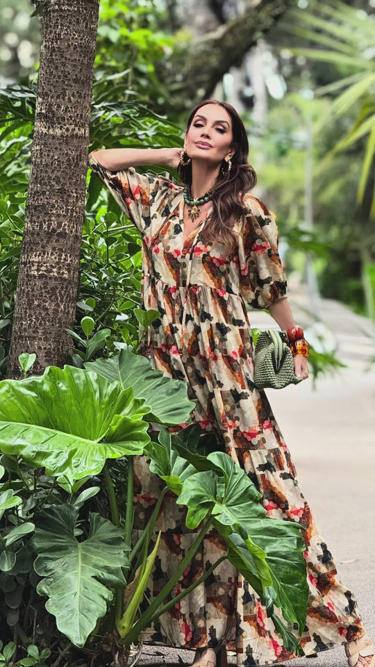 Vestido Camila Estampa Carmel EZILDINHA