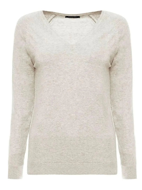 Suéter Básico Gola em V Bege AnselmiAmbicione by ALSELMIThe Boutique