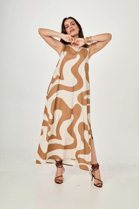 Vestido Waves Beige EzildinhaEzildinhaThe Boutique